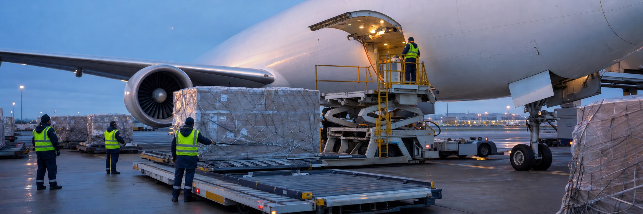Operación profesional de carga aérea